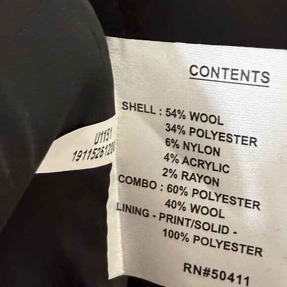 Nine West black wool blend coat - Picture 9 of 9